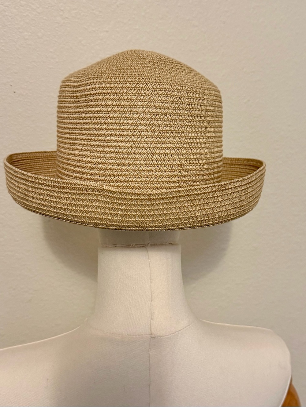 Betmar NY - Straw Fedora Hat with Metal Logo - Natural Beige - Picture 3 of 6